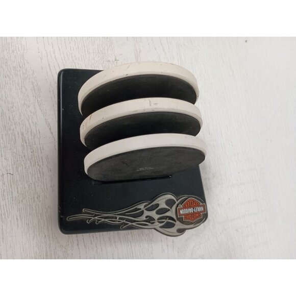 Vintage 2005 Harley Davidson Monogramed Ceramic Coaster Set of Three With Holder - Picture 6 of 10